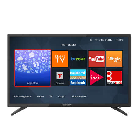 Телевизор 43" Thomson T43D18SFS-01B (FullHD 1920x1080, Smart TV, USB, HDMI, Wi-Fi ) черный 