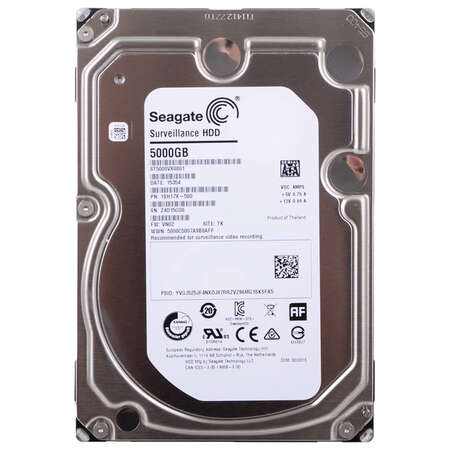 5Tb Seagate (ST5000VX0001) 128Mb 5900rpm SATA3 Surveillance HDD