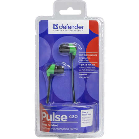 Гарнитура Defender Pulse-430 black/green