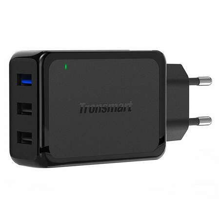 Сетевое зарядное устройство Tronsmart W3PTA, 3 USB, (1 QC3.0 3A USB-A Port + 2 VoltIQ 2.4A USB-A Ports) черное