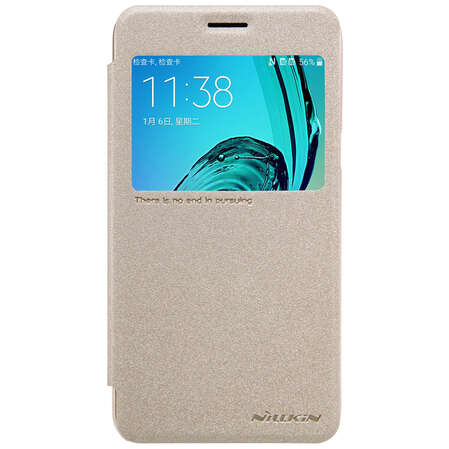 Чехол для Samsung Galaxy J3 (2016) SM-J320F Nillkin Sparkle Leather Case золотистый   