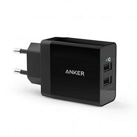 Сетевое зарядное устройство Anker 24W 2хUSB 2х2.4A черное (A2021311)