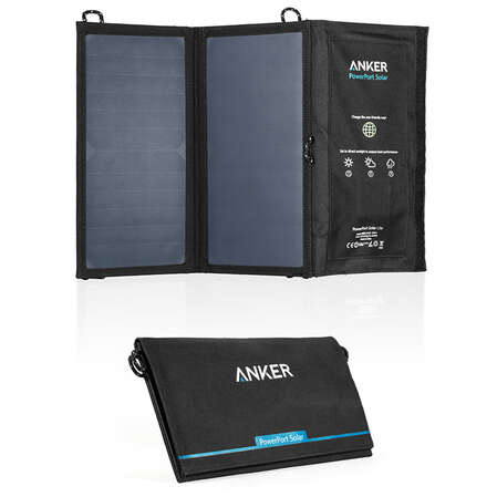 Зарядное устройство Солнечная зарядка Anker A2422011 PowerPort Solar 2xUSB (до 2.1A) черный