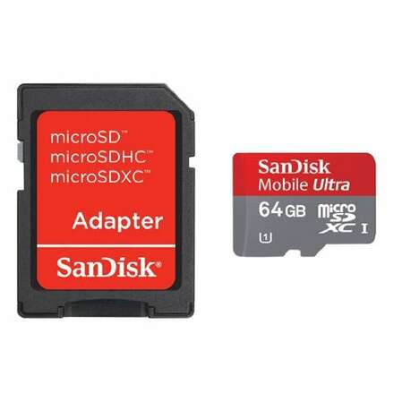 Micro SecureDigital 64Gb Sandisk UHS-I Class10 (SDSDQUA-064G-U46A)