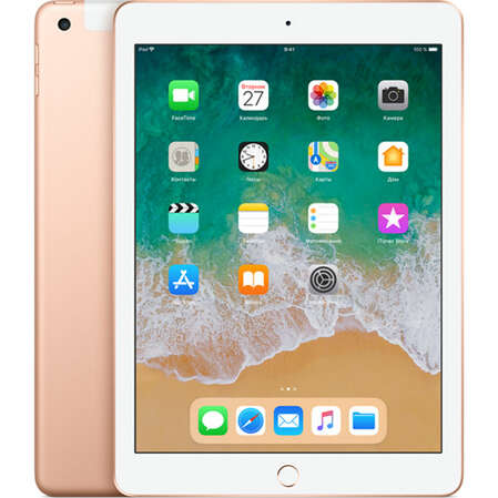 Планшет Apple iPad (2018) 128Gb WiFi + Cellular Gold (MRM22RU/A)