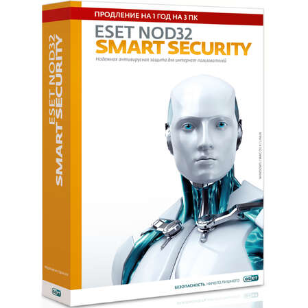 Eset Nod32 Smart Security продление для 3ПК на 1 год Коробка