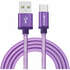 Кабель USB-MicroUSB 1m фиолетовый Crown (CMCU-3072M) алюминий/нейлон 