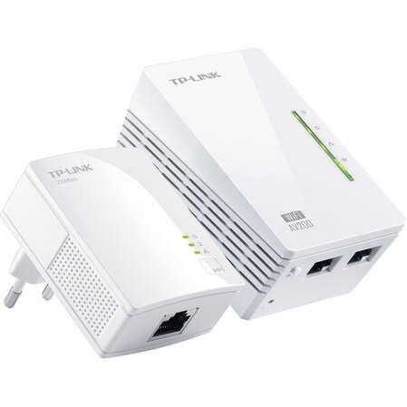 PowerLine TP-LINK TL-WPA2220Kit 802.11n 300Мбит/с 2xLAN HomePlug AV200