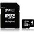 Micro SecureDigital 4Gb SDHC Silicon Power class 10 + SD адаптер (SP004GBSTH010V10-SP)