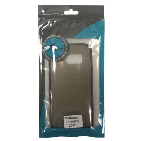 Чехол для Samsung G930F Galaxy S7 Gecko silicone case, прозрачно-глянцевый, черный