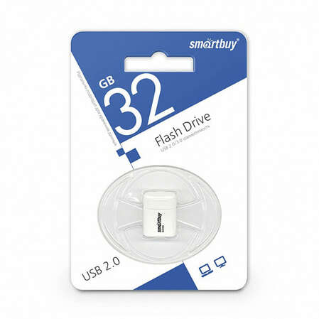 USB Flash накопитель 32GB Smartbuy LARA (SB32GBLARA-W) USB 2.0 белый