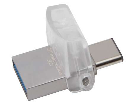 USB Flash накопитель 64GB Kingston DataTraveler micro DUO 3C (DTDUO3C/64GB) USB 3.1 Серый