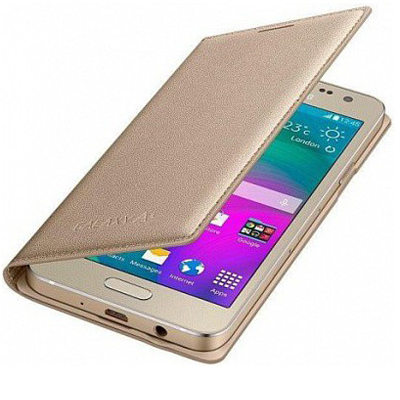 Чехол для Samsung A300F Galaxy A3 Flip Cover золотистый
