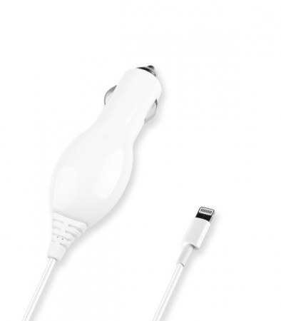 Автомобильное зарядное устройство Deppa Apple Lightning 2.1A, белое (22121)