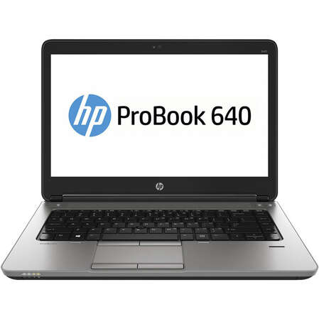 Ноутбук HP ProBook 640 G1 14"(1600x900 (матовый))/Intel Core i5 4210M(2.6Ghz)/4096Mb/500Gb/DVDrw/Int:Intel HD4600/Cam/BT/WiFi/3G/55WHr/war 1y/2kg/silver/black