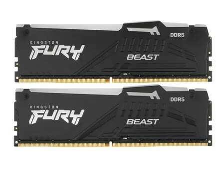 Модуль памяти DIMM 64Gb 2х32Gb DDR5 PC48000 6000MHz Kingston Fury Beast RGB Black (KF560C40BBAK2/64)