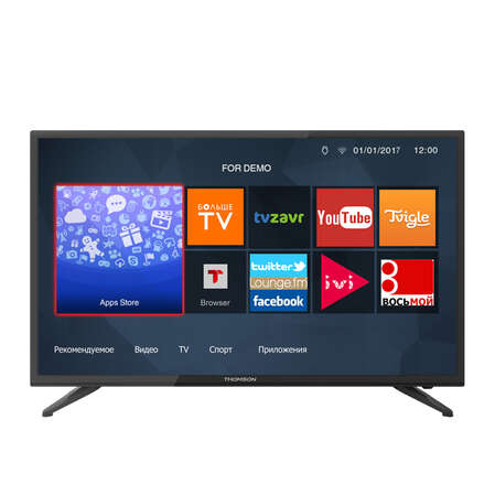 Телевизор 55" Thomson T55D18SFS-01B (FullHD 1920x1080, Smart TV, USB, HDMI, Wi-Fi ) черный
