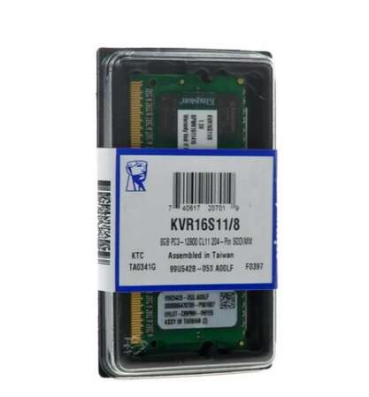 Модуль памяти SO-DIMM DDR3 8Gb PC12800 1600Mhz Kingston (KVR16S11/8)