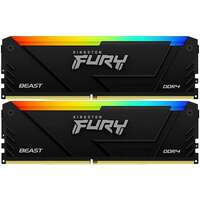 Модуль памяти DIMM 32Gb 2х16Gb DDR4 PC25600 3200MHz Kingston Fury Beast RGB Black (KF432C16BB2AK2/32)