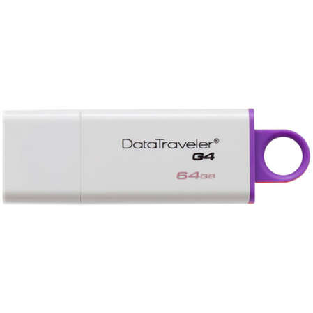 USB Flash накопитель 64GB Kingston DataTraveler Generation 4 (DTIG4/64GB) USB 3.0 Бело-фиолетовый
