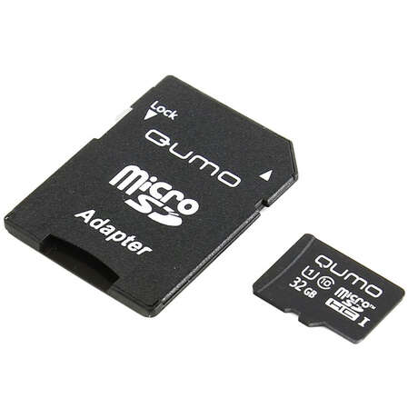Micro SecureDigital 32Gb HC Qumo class10 UHS I ( QM32GMICSDHC10U1 ) адапрер SD