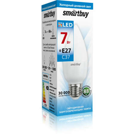 Светодиодная лампа Smartbuy C37-07W/6000/E27 SBL-C37-07-60K-E27