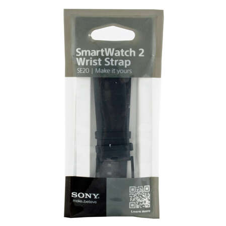 Ремень для умных часов для Sony SE20 для Smart Watch 2, кожаный, черный