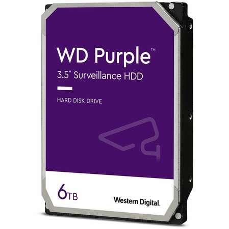 Внутренний жесткий диск 3,5" 6Tb Western Digital (WD64PURZ) 256Mb 5400rpm SATA3 Purple