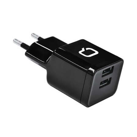 Сетевое зарядное устройство Qumo Energy 2 USB 2.1A черное (20776)