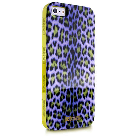 Чехол для iPhone 5 / iPhone 5S Just Cavalli Macro Leopard, фиолетовый