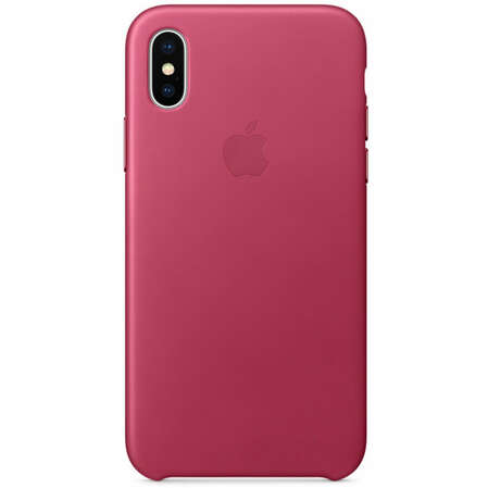 Чехол для Apple iPhone X Leather Case Pink Fuchsia  