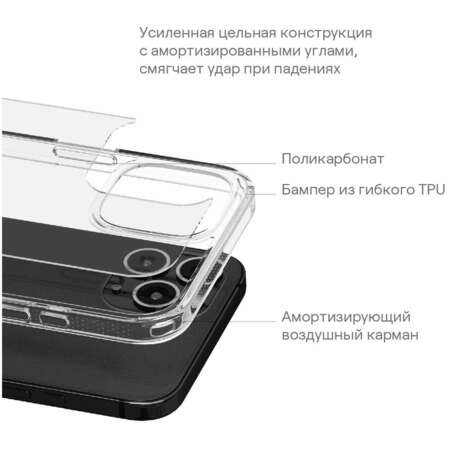 Чехол для Apple iPhone 15 uBear Real Case прозрачный