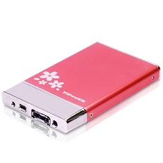 Корпус 2.5" VIPowER VPA2-25118s-Pink, SATA-- USB2.0, eSATA розовый