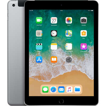 Планшет Apple iPad (2018) 32GB WiFi + Cellular Space Gray (MR6N2RU/A)