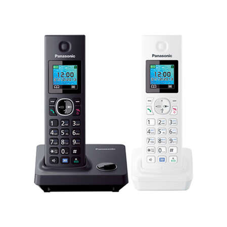 Радиотелефон Dect Panasonic KX-TG7852RU1 черный, 2 трубки, АОН