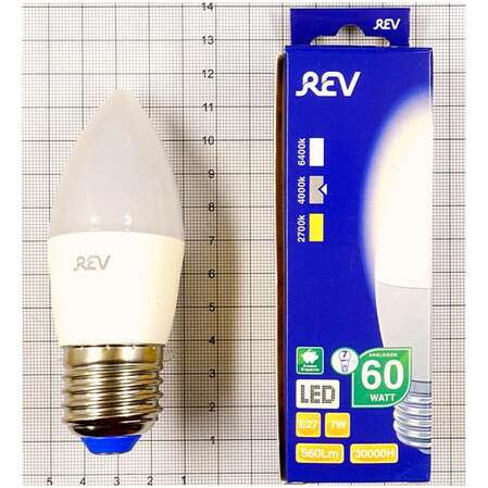 Светодиодная лампа REV Regular Свеча E27 7W 220V 4000K 32348 8