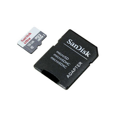 Micro SecureDigital 16Gb SanDisk Ultra microSDHC class 10 UHS-1 (SDSQUNB-016G-GN3MA)