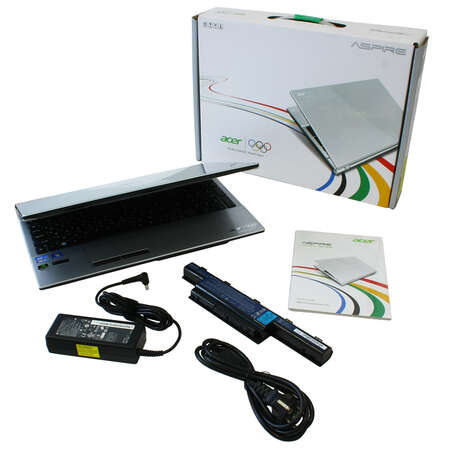 Ноутбук Acer Aspire  V3-571G-32354G50MASS (Olympic) Core i3 2350M/4Gb/500Gb/DVD/GF630M 1Gb/15.6"HD/WF/BT/Cam/W7HB silver
