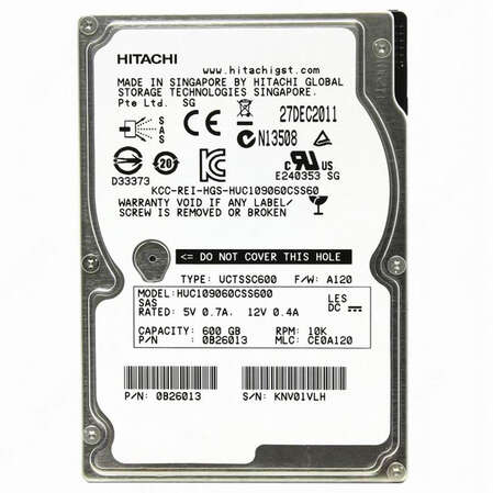2.5" 600Gb Hitachi Ultrastar C10K900 (HUC109060CSS600_0B26013) 64Mb 10000rpm SAS