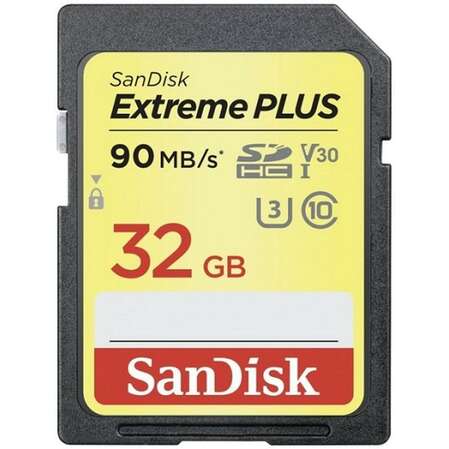 Карта памяти SecureDigital 32Gb SanDisk Extreme Plus SDHC Class 10 UHS-3 U3 (SDSDXWF-032G-GNCIN)