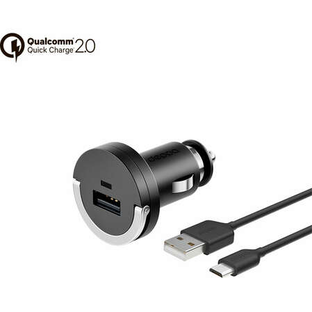 Автомобильное зарядное устройство Deppa USB Quick Charge 2.0 черный (11279)