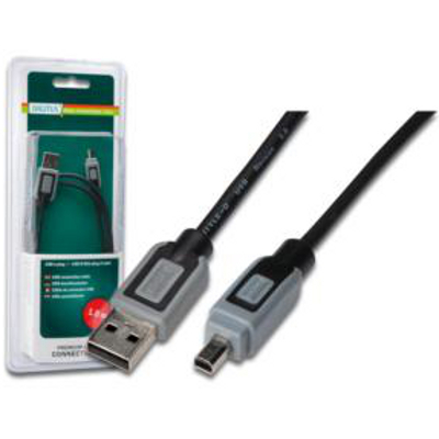 Кабель USB2.0 тип А(m)-miniB(4P) 2м Digitus (DB-230465) Блистер