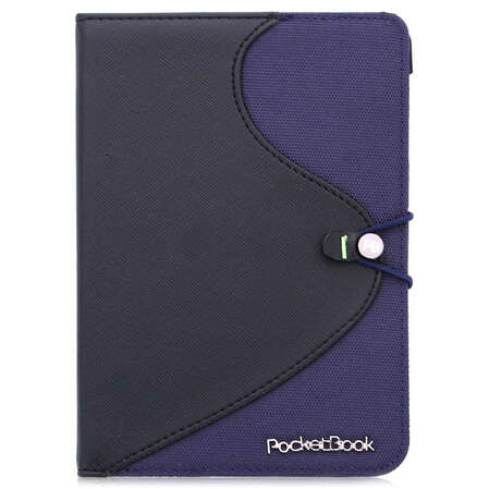 Обложка для Pocketbook 611/Pocketbook 613 basic VivaCase Basic S-style LUX черный/синий, кожа/ткань (VPB-Sf613Blue)