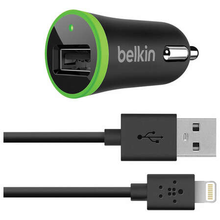 Автомобильное зарядное устройство для iPad/iPhone/iPod Belkin Car Charger 2.1A Lightning черный F8J078bt04-BLK 