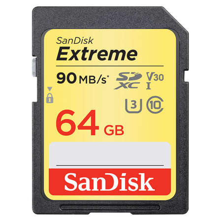 Карта памяти SecureDigital 64Gb SanDisk Extreme Pro SDXC Class 10 UHS-I V30 U3 (SDSDXVE-064G-GNCIN)