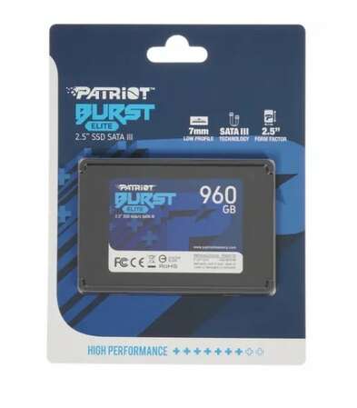 Внутренний SSD-накопитель 960Gb PATRIOT Burst Elite PBE960GS25SSDR SATA3 2.5"