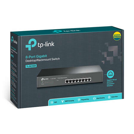 Коммутатор TP-LINK TL-SG1008 неуправляемый 8 портов 10/100/1000 Мбит/с