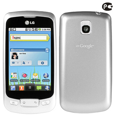 Смартфон LG P500 shining white