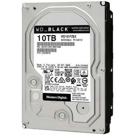 Внутренний жесткий диск 3,5" 10Tb Western Digital (WD101FZBX) 7200rpm 256Mb Black