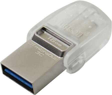 USB Flash накопитель 16GB Kingston DataTraveler micro DUO 3C (DTDUO3C/16GB) USB 3.1 Серый